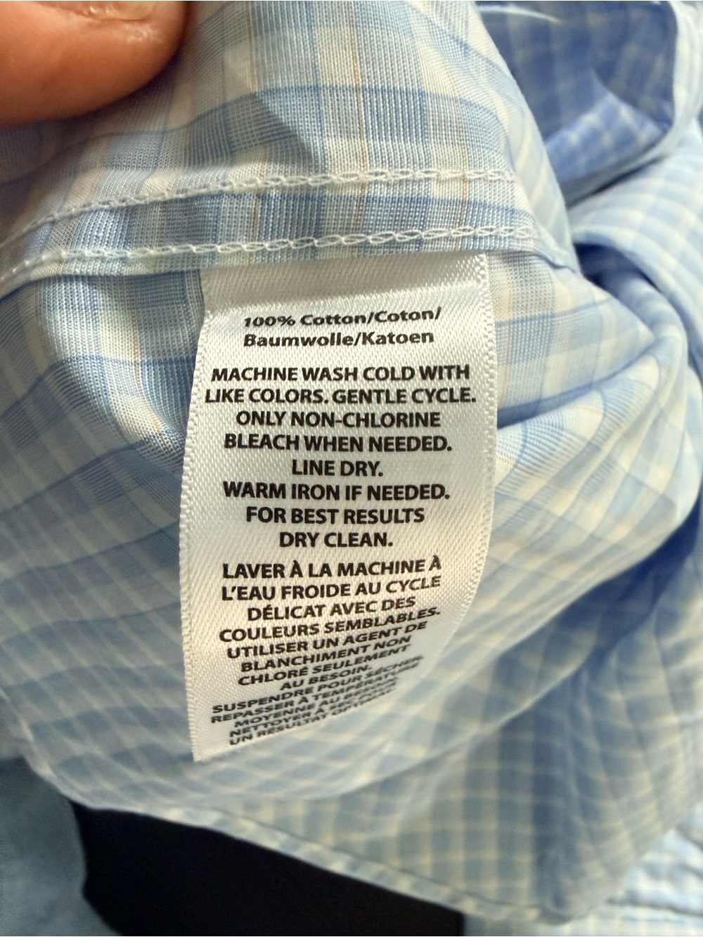 Saks Fifth Avenue Light Blue Windowpane Dress Shirt - Picture 4 of 5